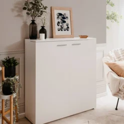 Satinweißer Schuhschrank