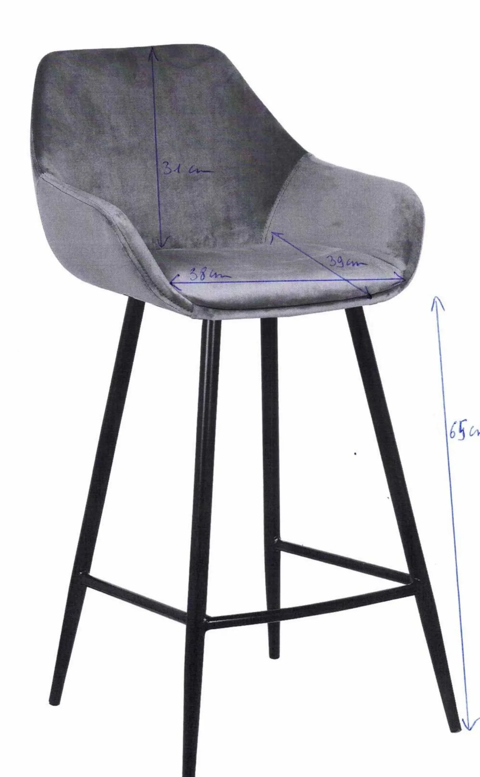 Rousseau Satz von 2 Barhockern Amman 65cm -
