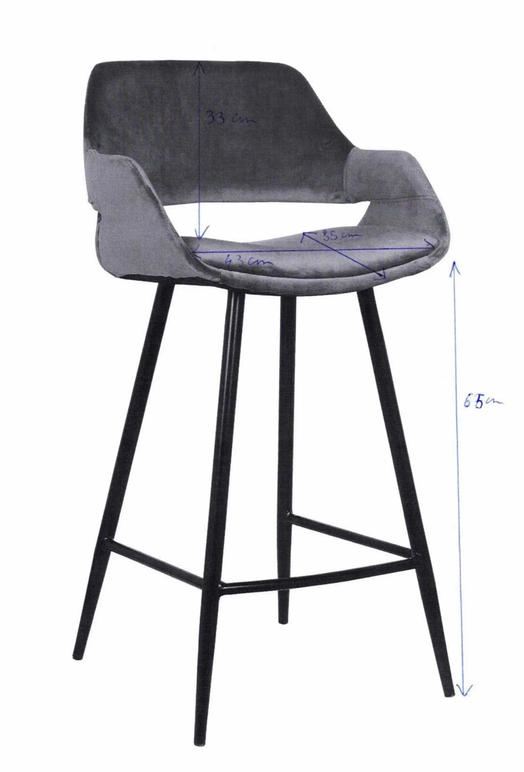 Rousseau Satz von 2 Barhockern Erika 65cm -