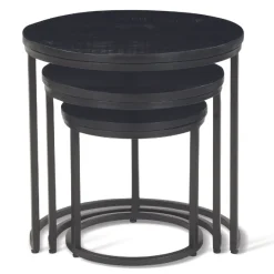 Rousseau Satz von 3 Couchtischen Amana Ø 45 cm-es Magnolienholz