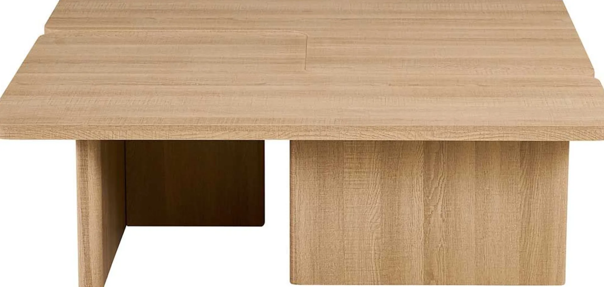 Rousseau Satz von 2 Couchtischen Arallo - 120x120x38cm - Eiche Dekor