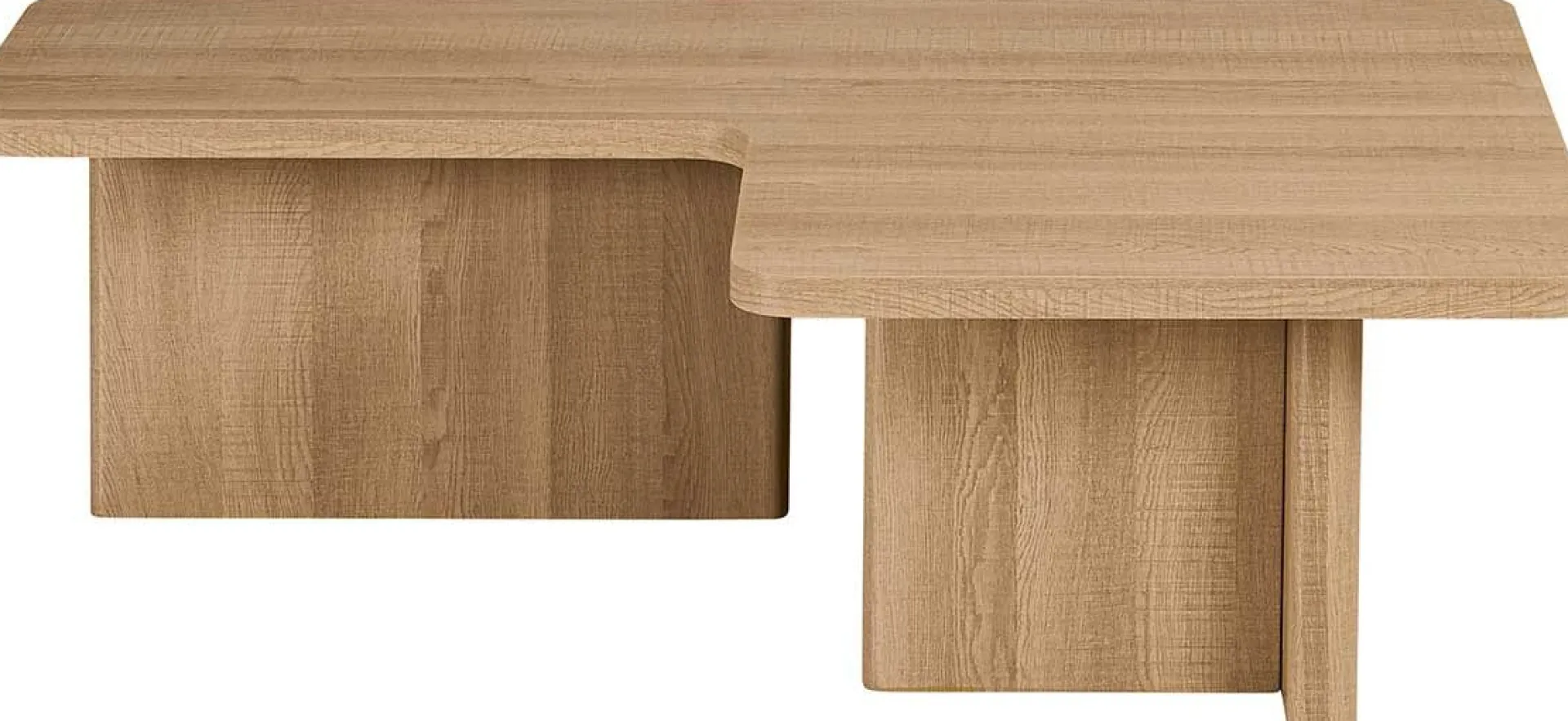 Rousseau Satz von 2 Couchtischen Arallo - 120x120x38cm - Eiche Dekor