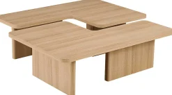 Rousseau Satz von 2 Couchtischen Arallo - 120x120x38cm - Eiche Dekor