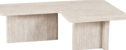Rousseau Satz von 2 Couchtischen Arallo - 120x120x38cm - Travertin