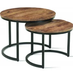 Rousseau Satz von 2 Couchtischen Gaja-Magnolienholz