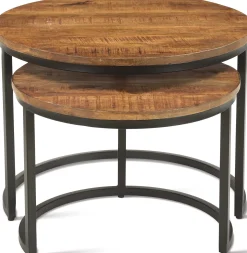 Rousseau Satz von 2 Couchtischen Gaja-Magnolienholz