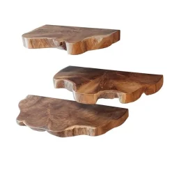 Satz von 3 Wandregalen Navarro-Teak
