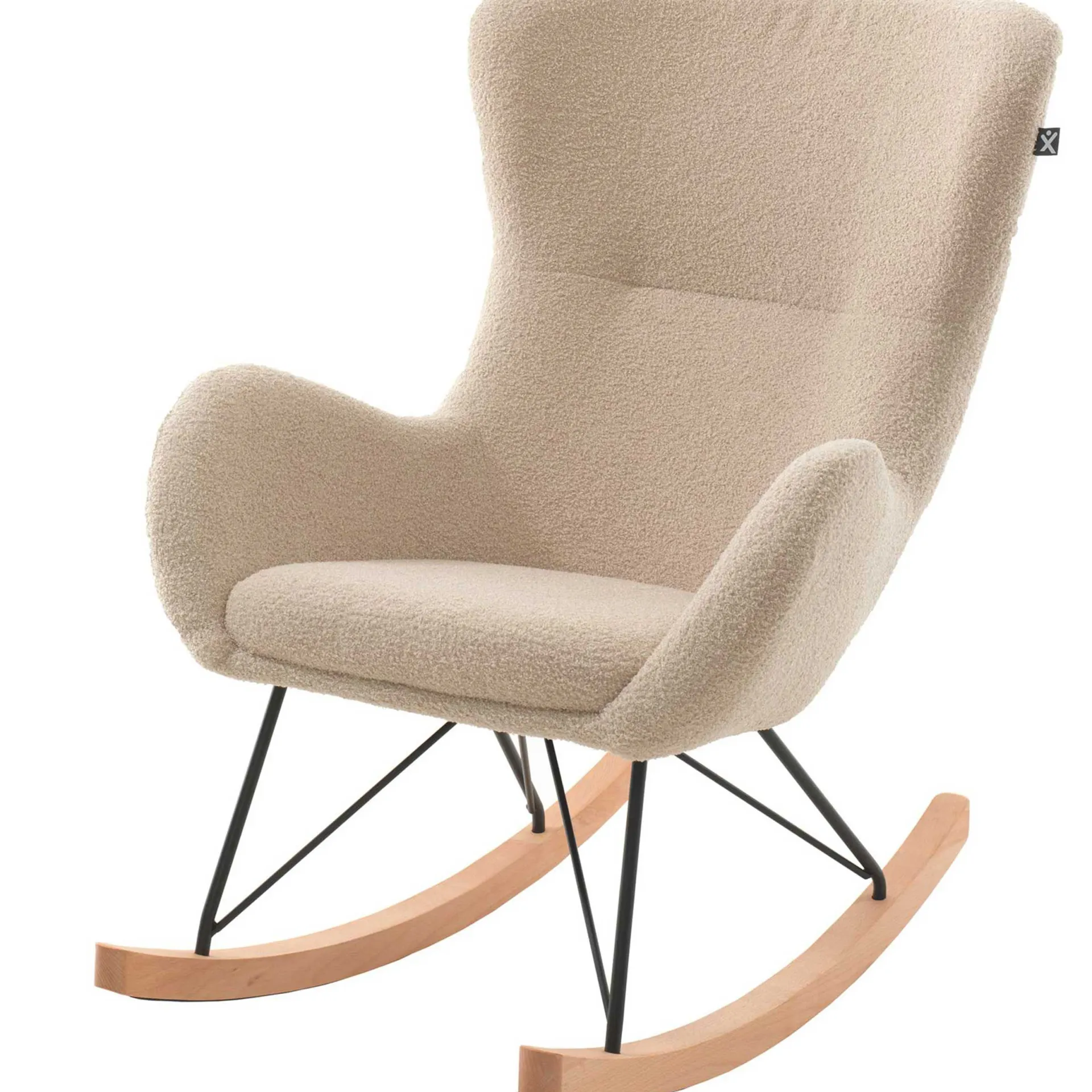 Kinder Vipack Schaukelstuhl Rocky - 96x75x101cm - Bouclé-Stoff