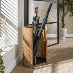 Emob Schirmständer Welle - 33x28x50cm - Mangoholz massiv