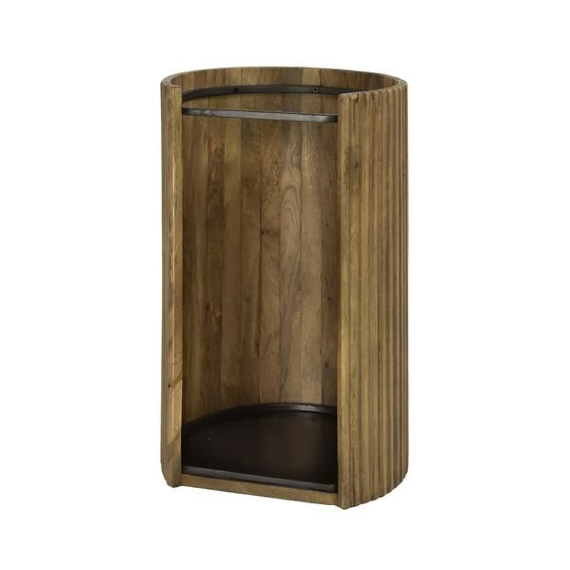 Emob Schirmständer Welle - 33x28x50cm - Mangoholz massiv