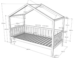 Schlafhaus Dallas - 90x200 - Eiche massiv