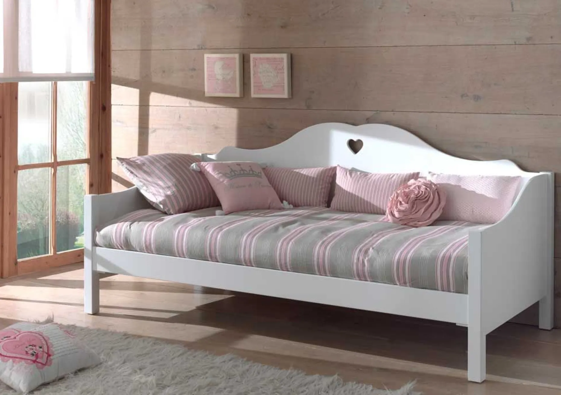 Schlafsofa Amori 90x200cm (inkl. Lattenrost) mit Bettkasten 90x200 cm - weiß