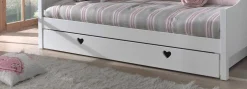 Schlafsofa Amori 90x200cm (inkl. Lattenrost) mit Bettkasten 90x200 cm - weiß