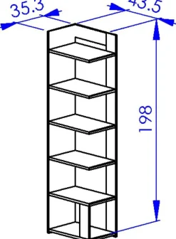 Kinder Gautier - Gami Schlafzimmer Nael: Doppelbett 140x200, Schreibtisch, Bücherregal, Kleiderschrank - Eiche Dekor/schwarz