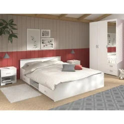 Schlafzimmerset Alma | Doppelbett, zwei Nachttische, Kleiderschrank