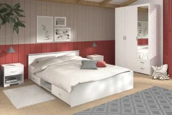 Schlafzimmerset Alma | Doppelbett, zwei Nachttische, Kleiderschrank