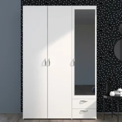 Schlafzimmerset Alma | Doppelbett, zwei Nachttische, Kleiderschrank