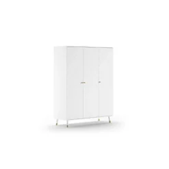Schlafzimmerset Billy - Kommode, Färberregal, dreitüriger Kleiderschrank und Babybett - Weiß/Grün