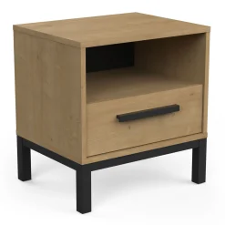 CBA Schlafzimmerset Craig | Doppelbett, Nachttisch, Kleiderschrank, Kommode | Oak Matte Black