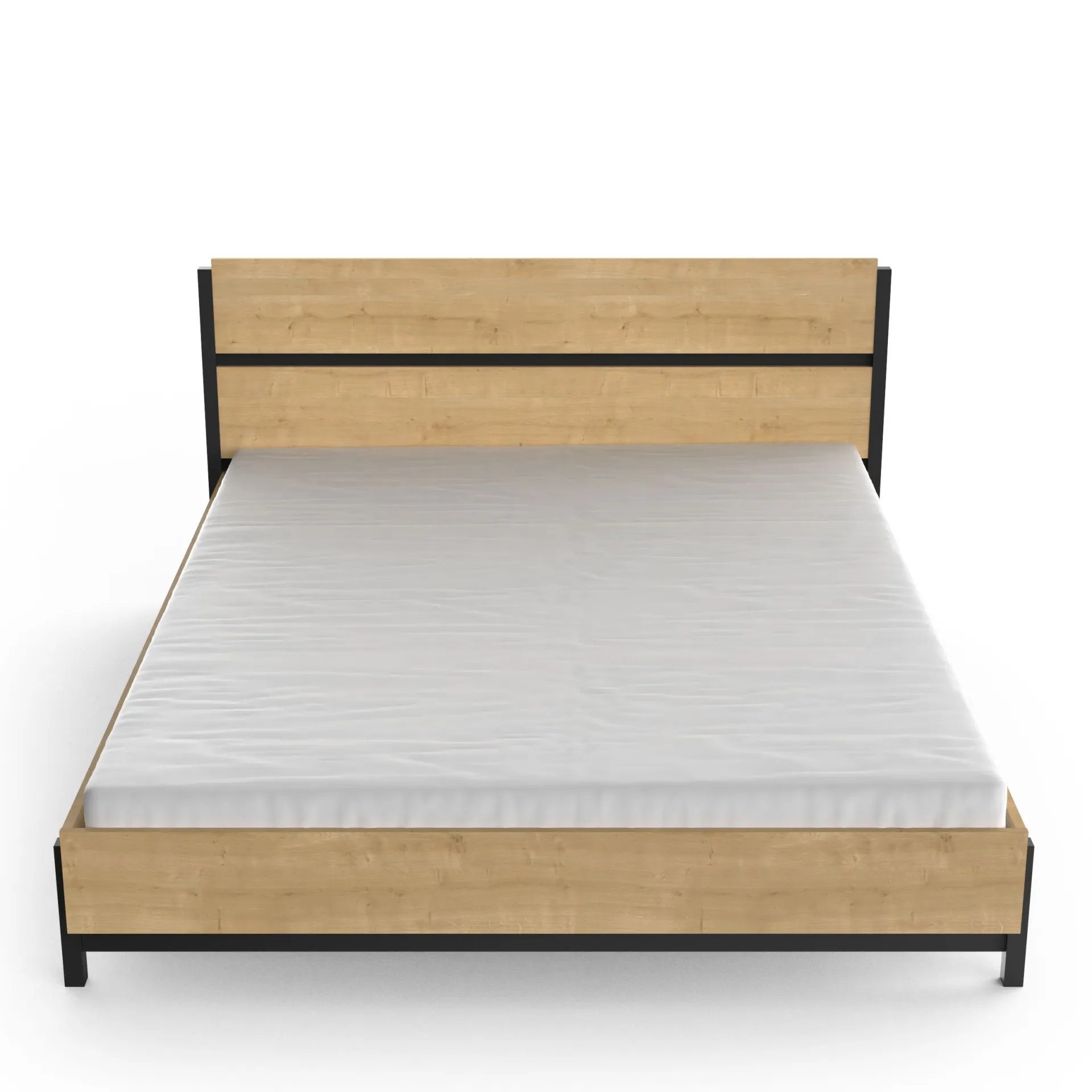 CBA Schlafzimmerset Craig | Doppelbett, Nachttisch, Kleiderschrank, Kommode | Oak Matte Black