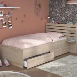 Schlafzimmerset Escale | Einzelbett, Nachttischschubladen-Set
