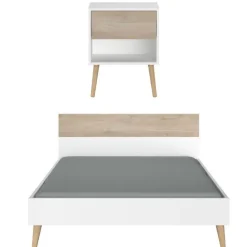 Gautier - Gami Schlafzimmerset Hardy | Doppelbett, Nachttisch | Eiche Design