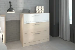Parisot Schlafzimmer-Set Most | Doppelbett mit Stauraum, Kleiderschrank, Schreibtisch, Kommode