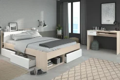 Parisot Schlafzimmerset Most | Doppelbett mit Stauraum und Schreibtisch