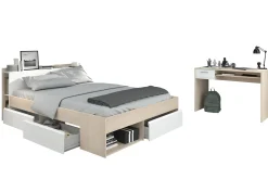 Parisot Schlafzimmerset Most | Doppelbett mit Stauraum und Schreibtisch