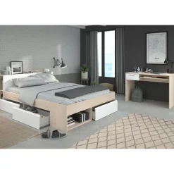 Parisot Schlafzimmerset Most | Doppelbett mit Stauraum und Schreibtisch