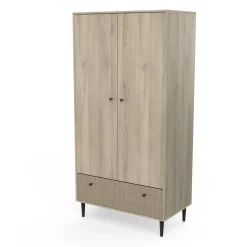 CBA Schlafzimmerset Sayuri | Doppelbett, Nachttisch, Kleiderschrank, Kommode | Kronberg Oak Design