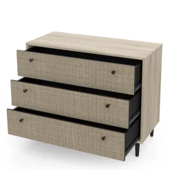 CBA Schlafzimmerset Sayuri | Doppelbett, Nachttisch, Kleiderschrank, Kommode | Kronberg Oak Design