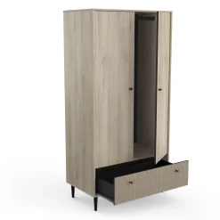 CBA Schlafzimmerset Sayuri | Doppelbett, Nachttisch, Kleiderschrank | Kronberg Oak Design