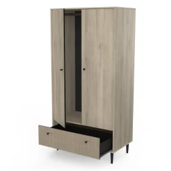CBA Schlafzimmerset Sayuri | Doppelbett, Nachttisch, Kleiderschrank | Kronberg Oak Design