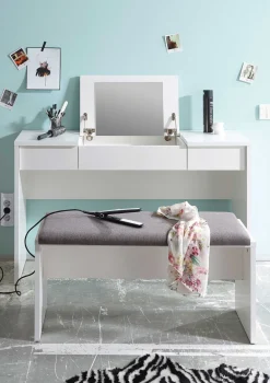 Kinder Emob Schminktisch Alizée 125cm, 2 Schubladen und 1 Tür -