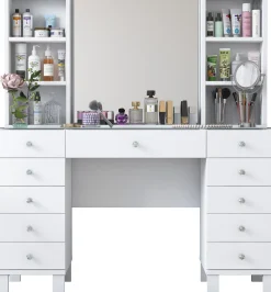 Emob Schminktisch BJ136 - 100% MELAMINE - - 120 x 133,8 x 40 cm