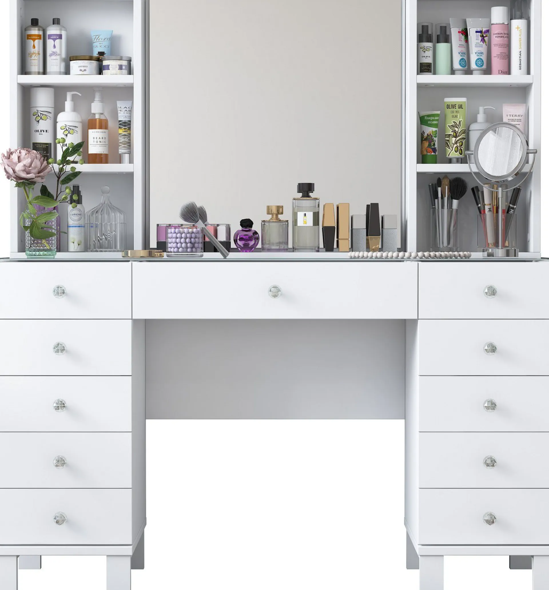 Emob Schminktisch BJ136 - 100% MELAMINE - - 120 x 133,8 x 40 cm