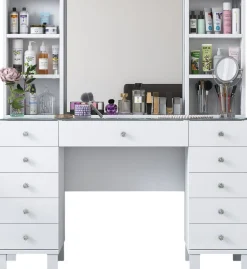 Emob Schminktisch BJ136 - 100% MELAMINE - - 120 x 133,8 x 40 cm