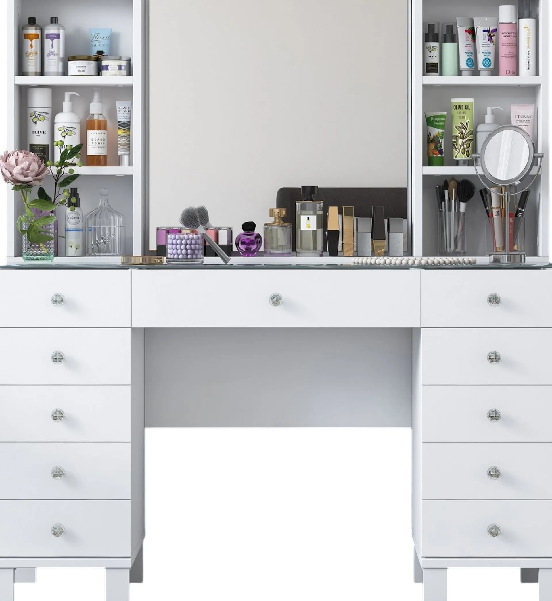 Emob Schminktisch BJ136 - 100% MELAMINE - - 120 x 133,8 x 40 cm