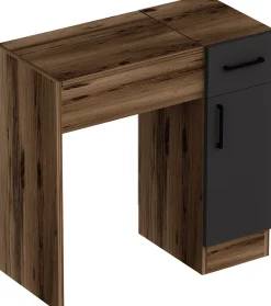 Emob Schminktisch Incı - 100% MELAMINE - Heller Nussbaum - 77 x 108,8 x 37,3 cm