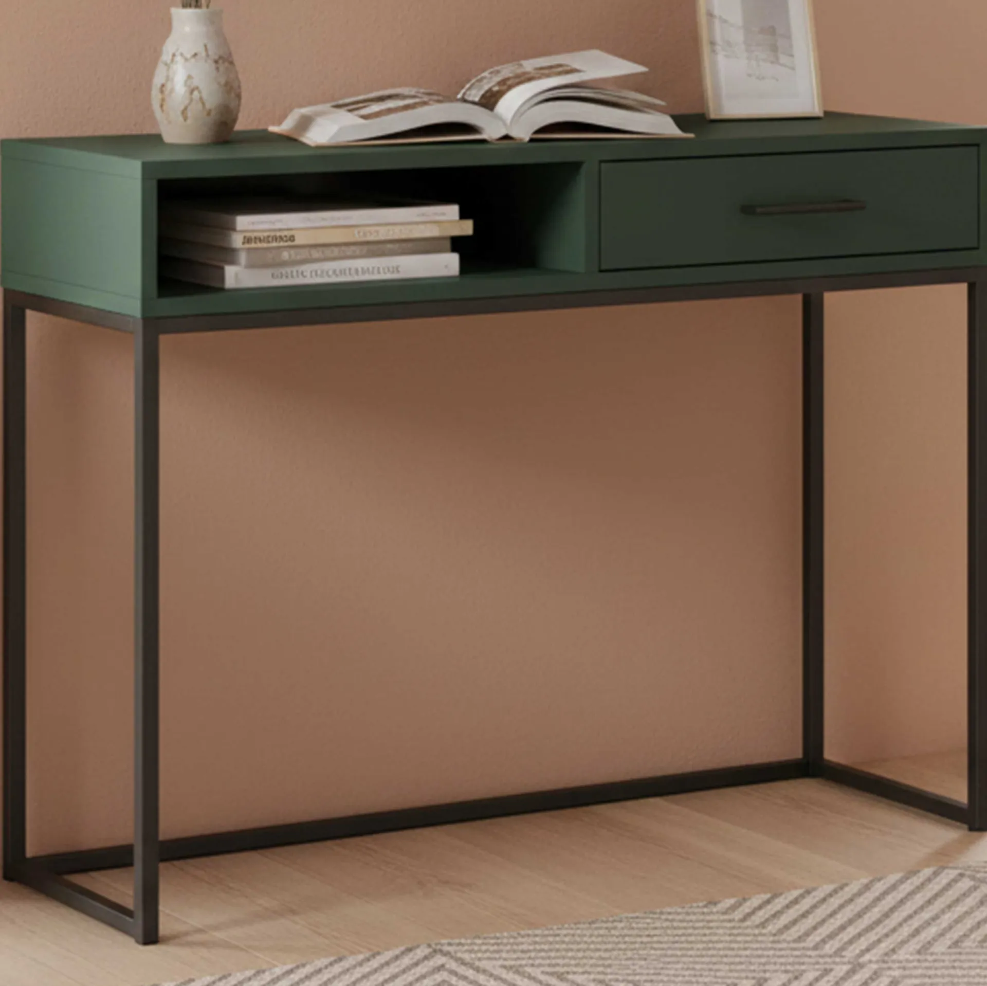 Kinder Emob Schminktisch Lisanne 107cm, 1 Schublade - dunkel