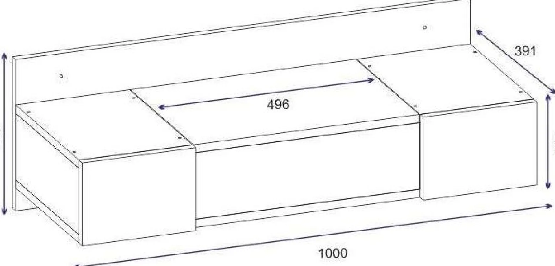 Emob Schminktisch Zakkum - 100% MELAMINE - - 100 x 33 x 39,1 cm