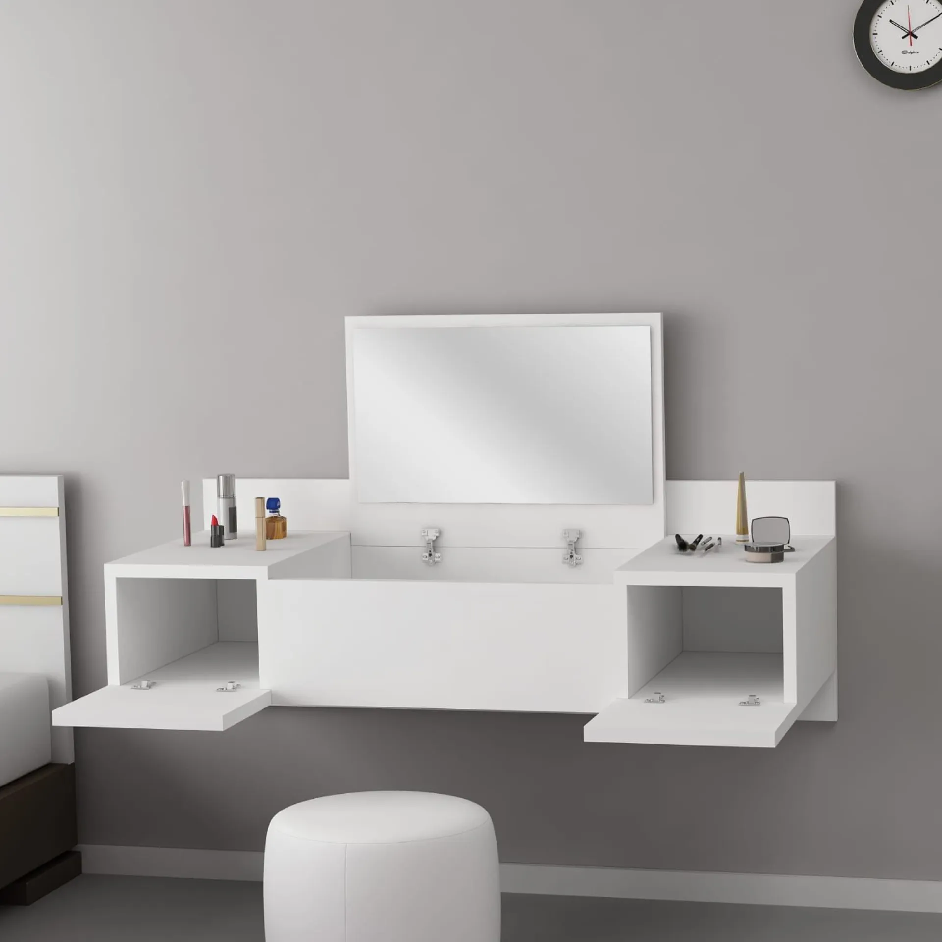 Emob Schminktisch Zakkum - 100% MELAMINE - - 100 x 33 x 39,1 cm