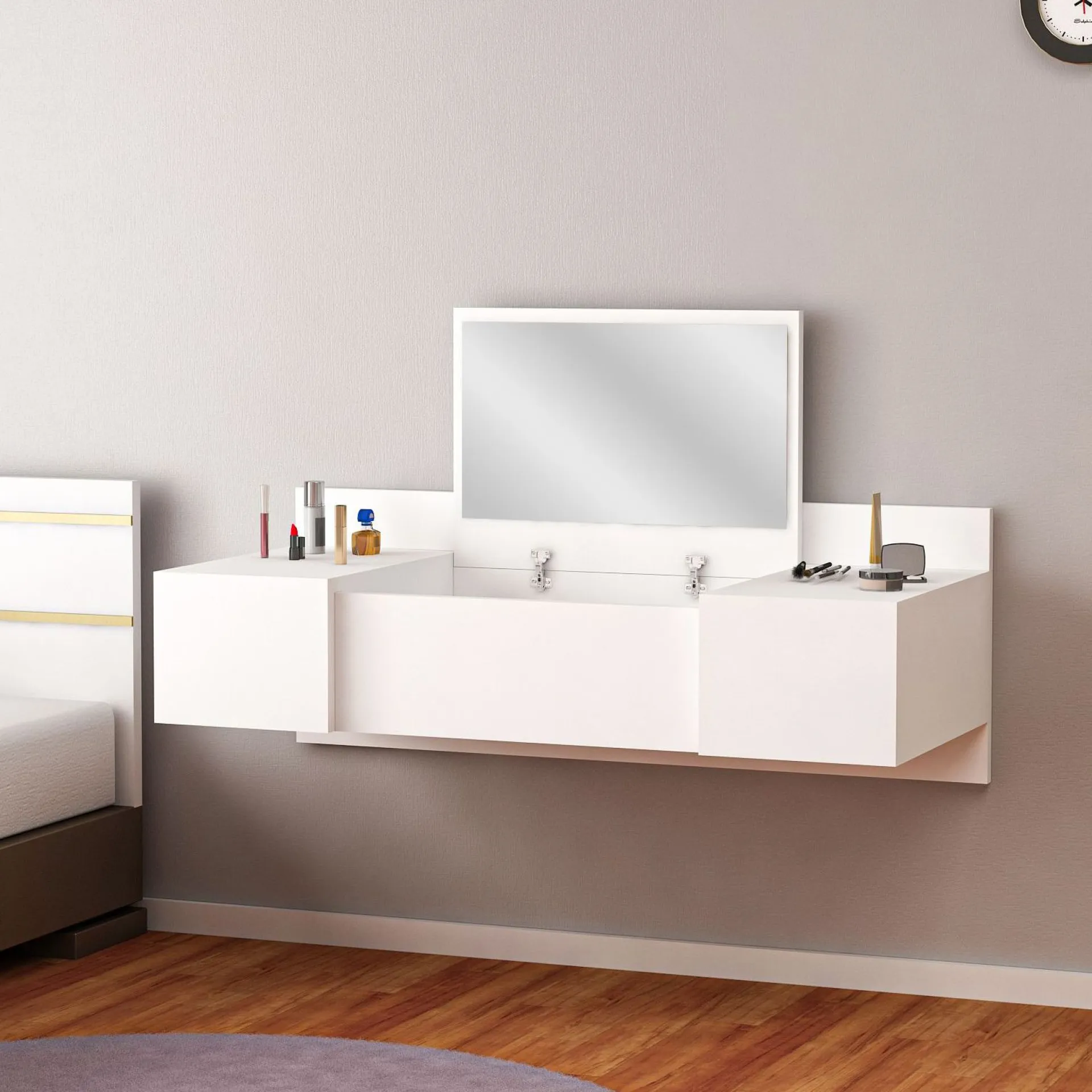 Emob Schminktisch Zakkum - 100% MELAMINE - - 100 x 33 x 39,1 cm