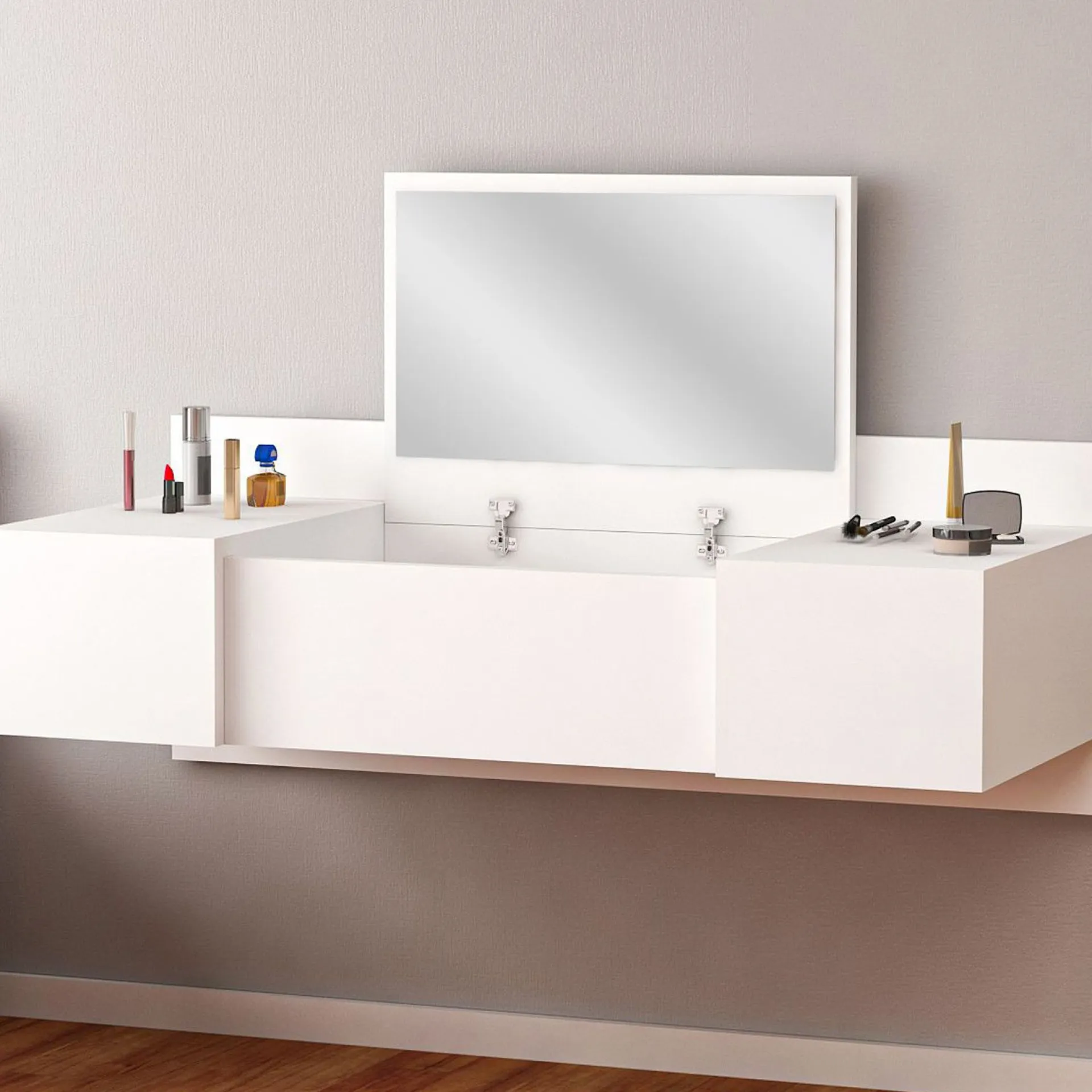 Emob Schminktisch Zakkum - 100% MELAMINE - - 100 x 33 x 39,1 cm