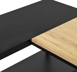 Emob Exclusive SchmitEckschreibtisch t - 110x80x76cm - mit Stauraum - Eiche Dekor/schwarz