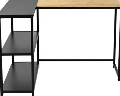 Emob Exclusive SchmitEckschreibtisch t - 110x80x76cm - mit Stauraum - Eiche Dekor/schwarz