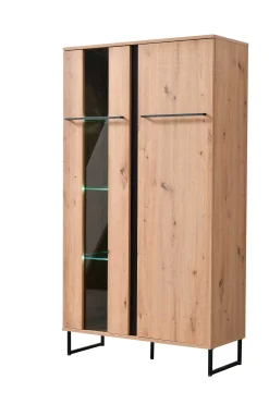 Schrank Hoggas 84,5cm 2 Türen - Eiche/Schwarz