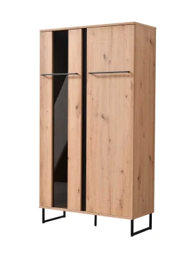 Schrank Hoggas 84,5cm 2 Türen - Eiche/Schwarz