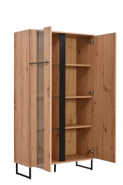 Schrank Hoggas 84,5cm 2 Türen - Eiche/Schwarz